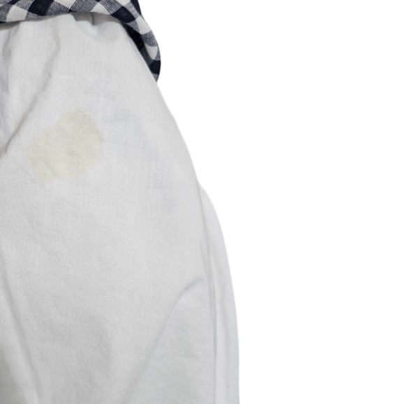 Madewell checkered black white and gray cap sleeve V-neck bell sleeves size 10 - Picture 9 of 12